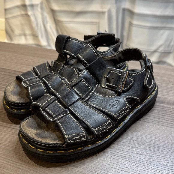 Dr. Martens Black Leather Sandals - Picture 2 of 7